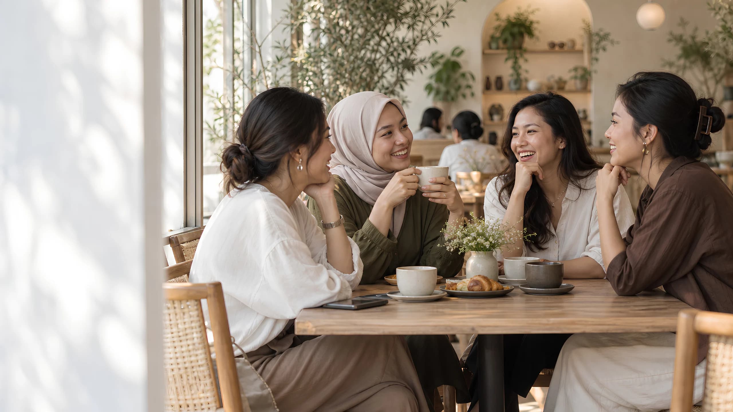 Circle hangat Mom Club dengan suasana komunitas yang dekat.